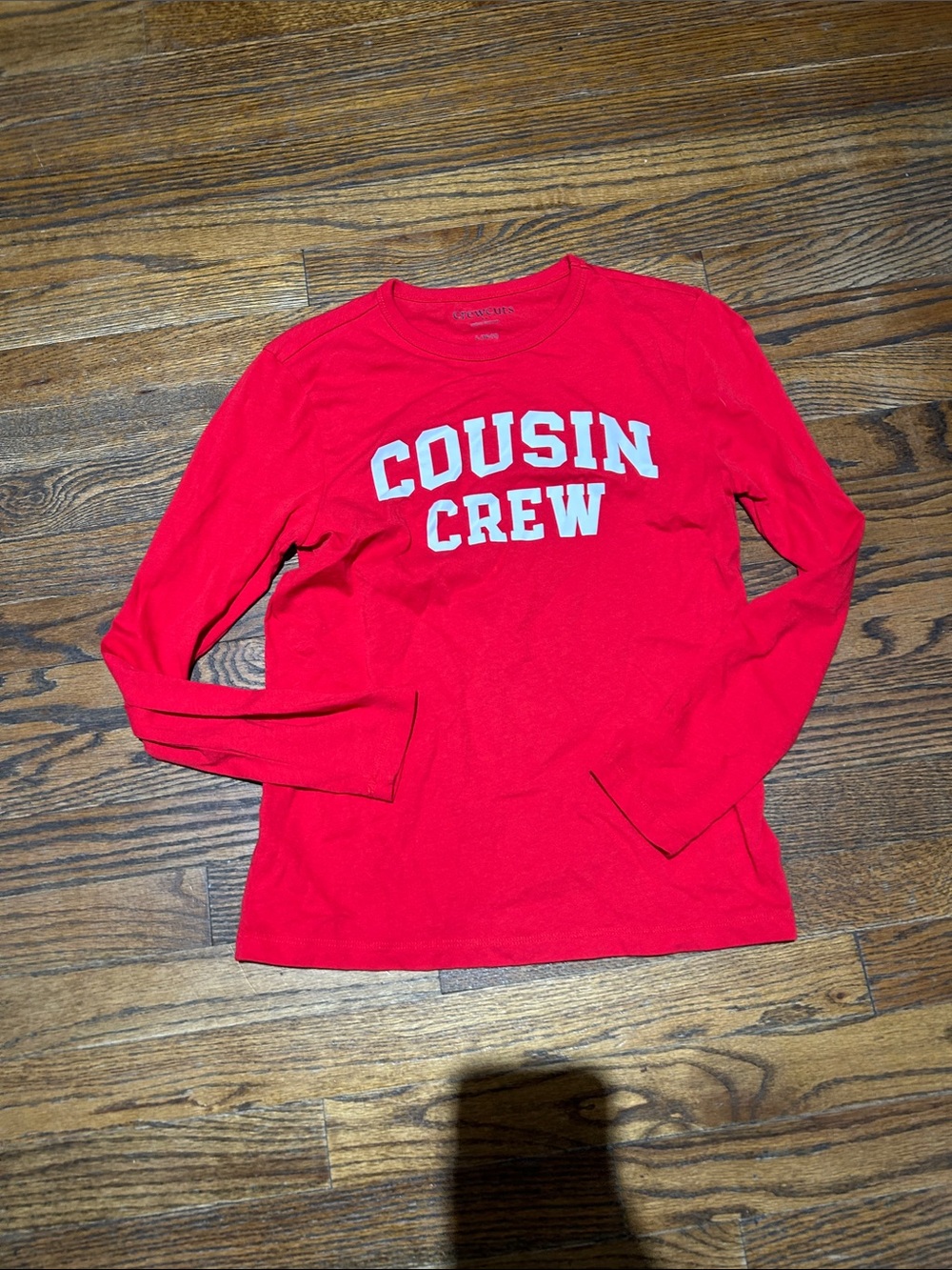 Crewcuts Red Long-Sleeve "Cousin Crew" Tee